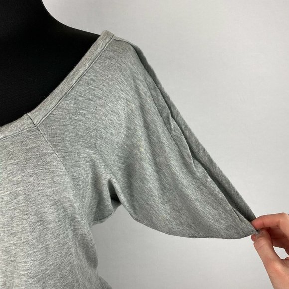 Ann Taylor LOFT S Gray Keyhole Tie Back Top Soft Tencel Lyocell Blend - Picture 4 of 11